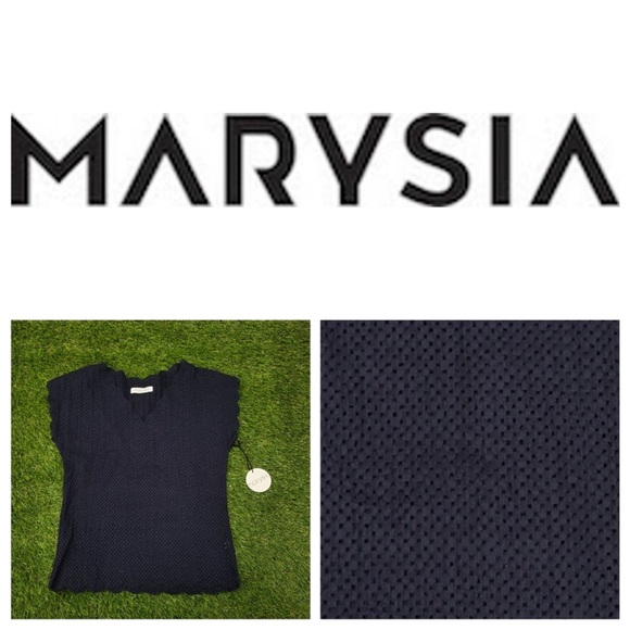 NWT Marysia Swim Beach Cover Up Top in Navy MSRP $198 Size 4
